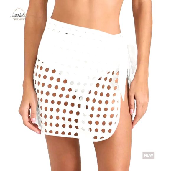Other - Crochet Mesh Cover Up Skirt High Waist Mini Wrap Beach Swimwear